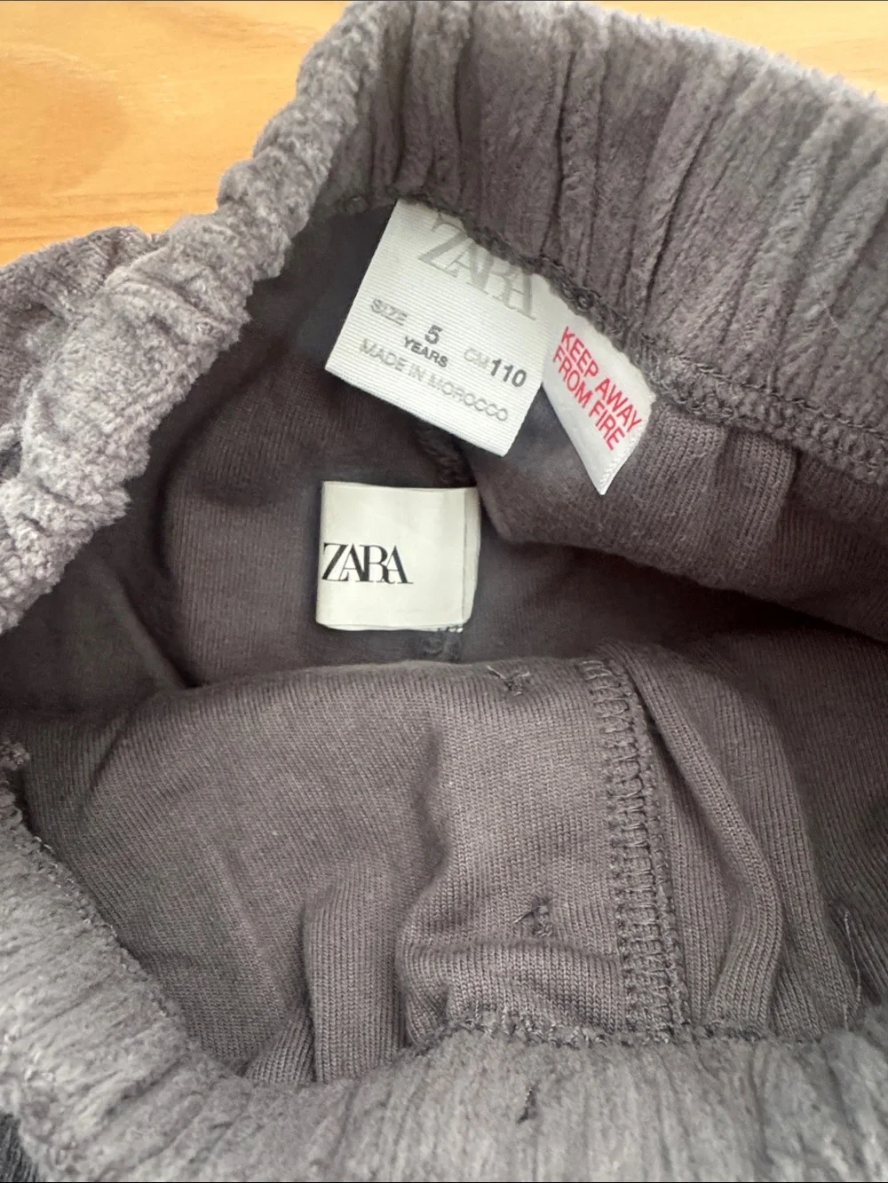 Zara Kids Corduroy Joggers - Charcoal Gray